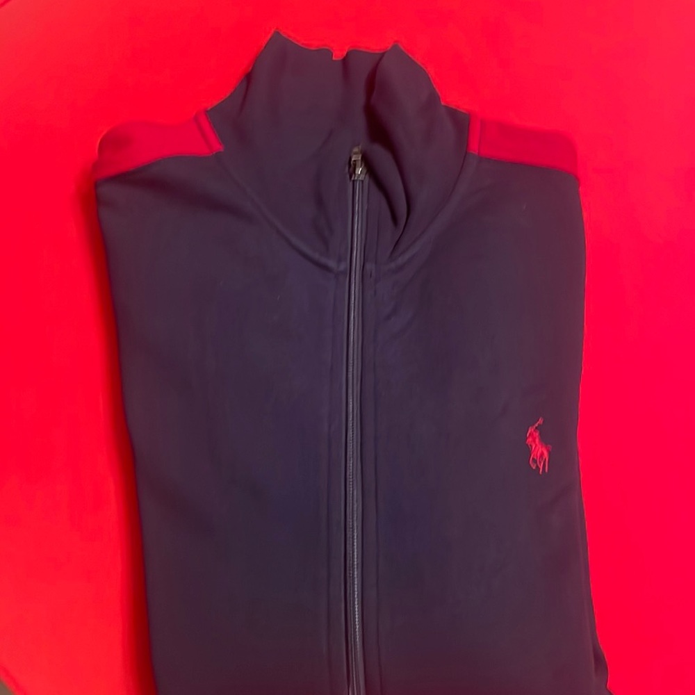 Great condition mens navy with red stripe Polo Ralph Lauren track suit jacket